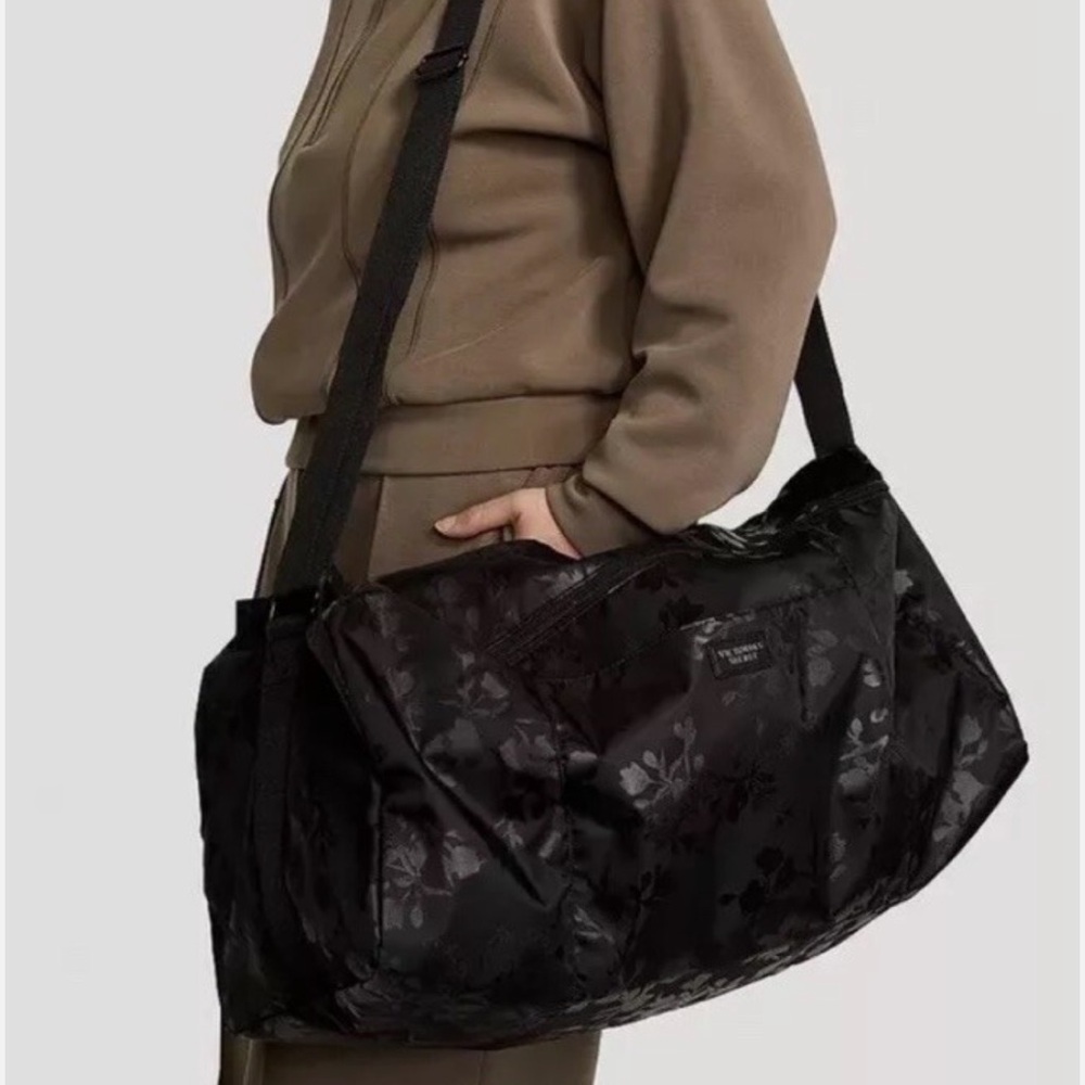 NWT Victoria's Secret Black Floral Weekender Bag